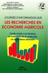 




Journée d'information sur les recherches en économie agricole : outils d'aide à la décision et rentabilité de la recherche en agriculture aléatoire



